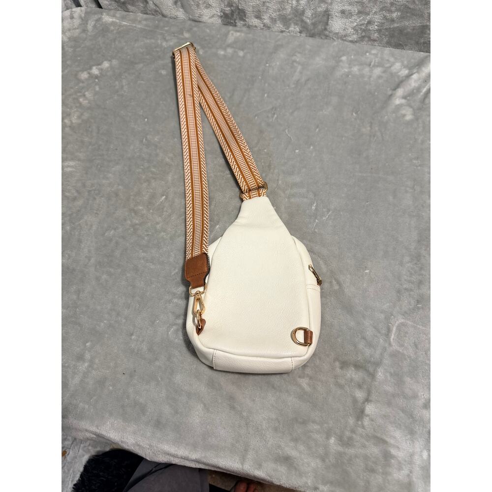Telena Ivory Sling Bag Crossbody Backpack Adjustable Woven Strap - Picture 5 of 8